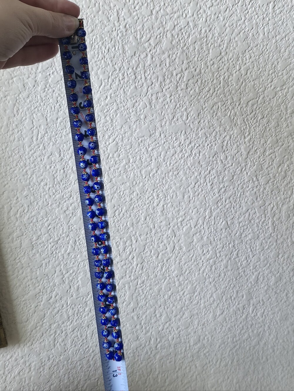 Vintage Murano Necklace Millefiori Blue White Glass Beads - Picture 8 of 9